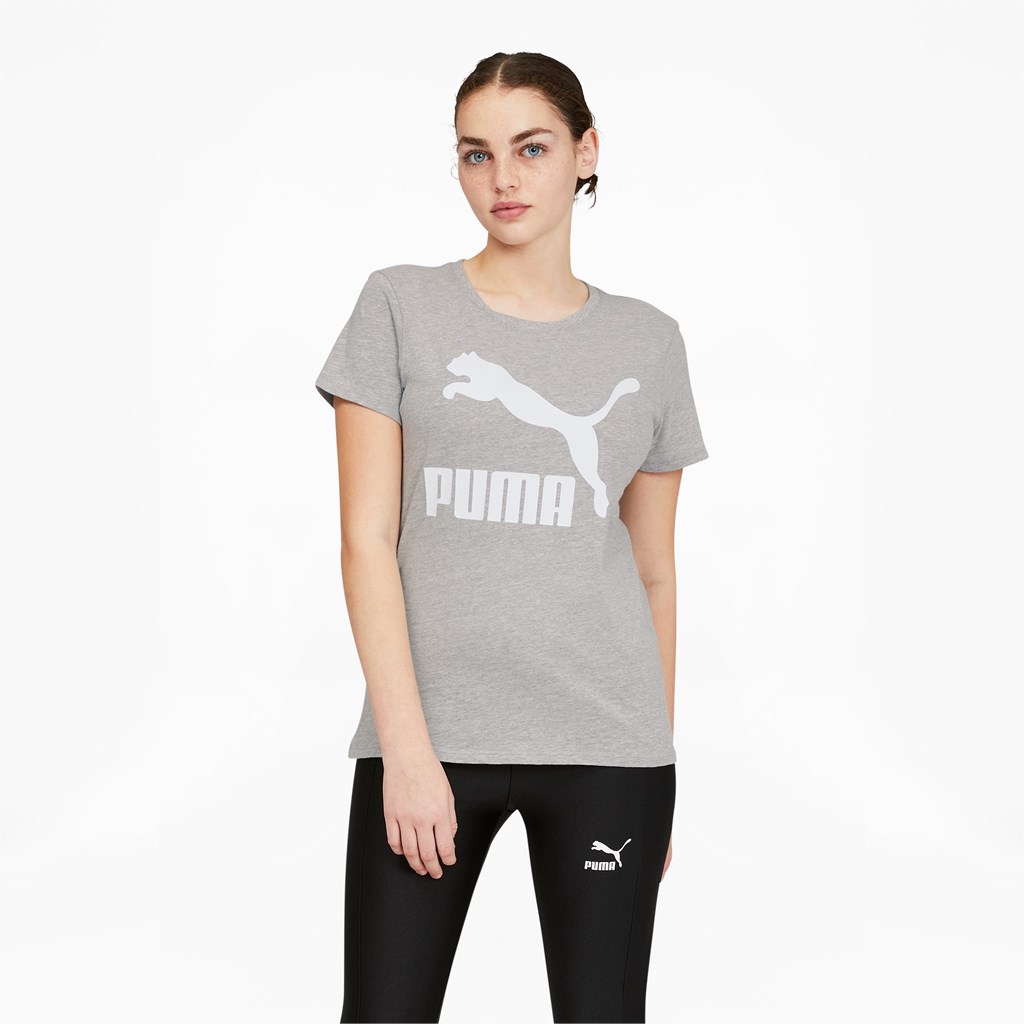 Puma Classics Logo Løpe Tskjorte Dame Lyse Hvite | 019ZKECGM