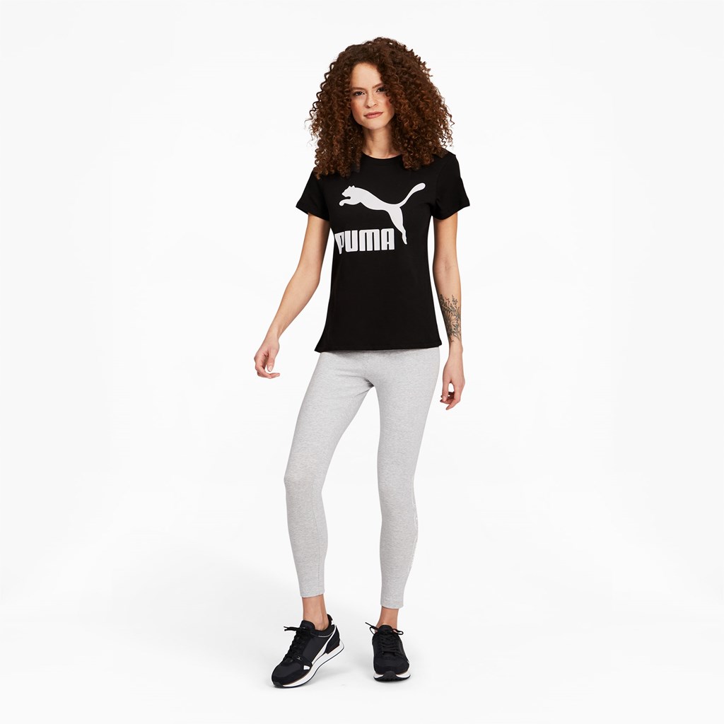 Puma Classics Logo Løpe Tskjorte Dame Svarte | 467ZVAONX