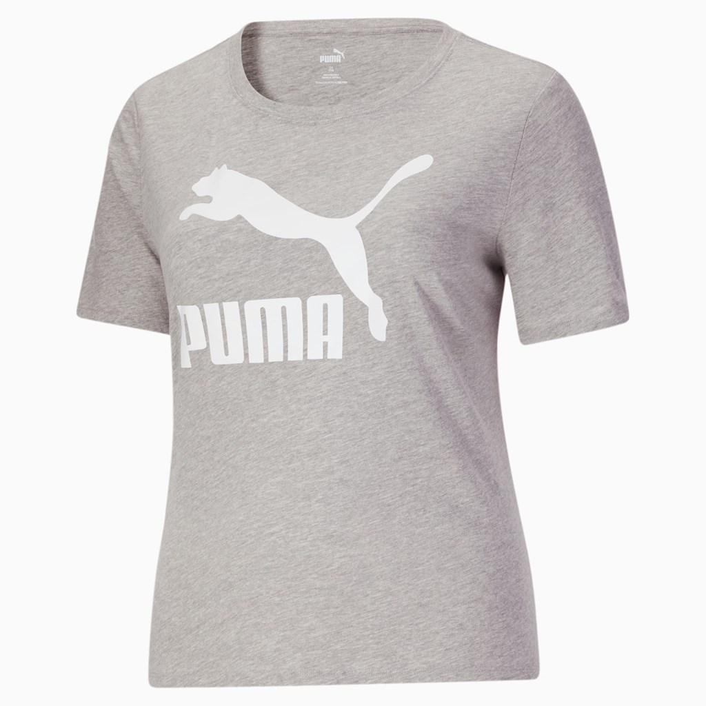 Puma Classics Logo PL Løpe Tskjorte Dame Lyse Hvite | 309MFKLTD