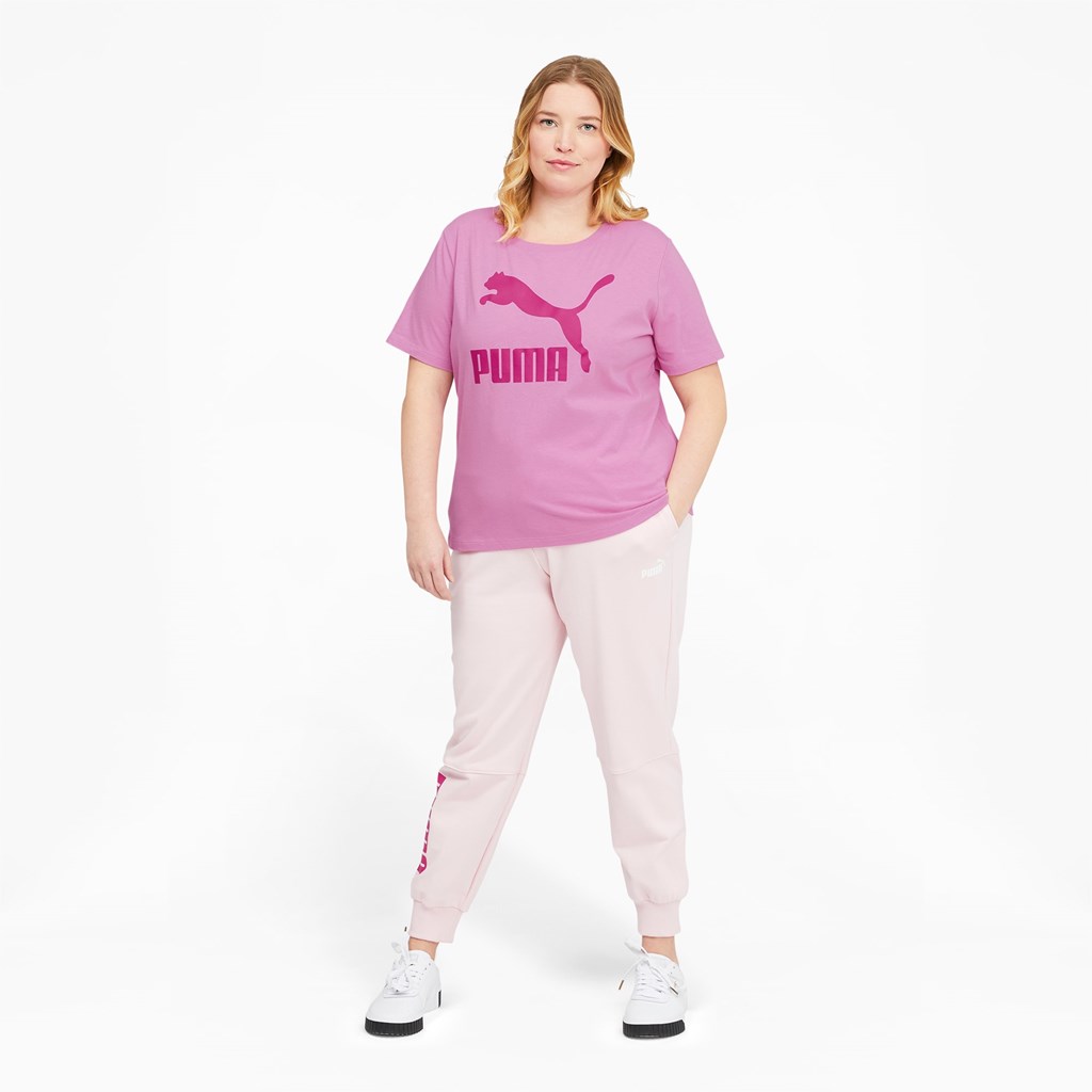 Puma Classics Logo PL Løpe Tskjorte Dame Opera Mauve | 401IGRJZH