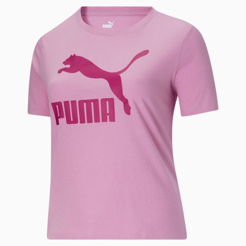 Puma Classics Logo PL Løpe Tskjorte Dame Opera Mauve | 401IGRJZH