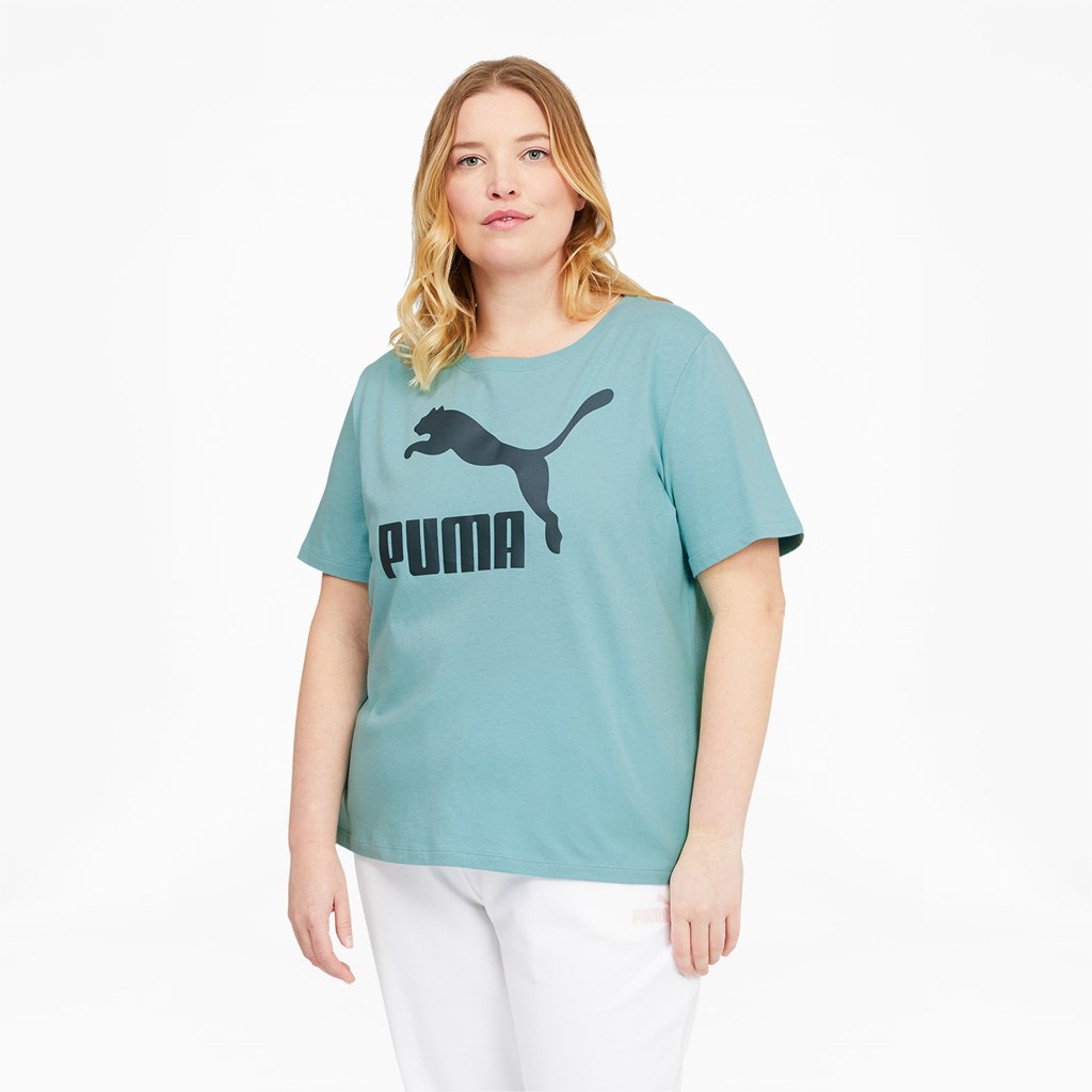 Puma Classics Logo PL Løpe Tskjorte Dame Porcelain | 429KUYTHR