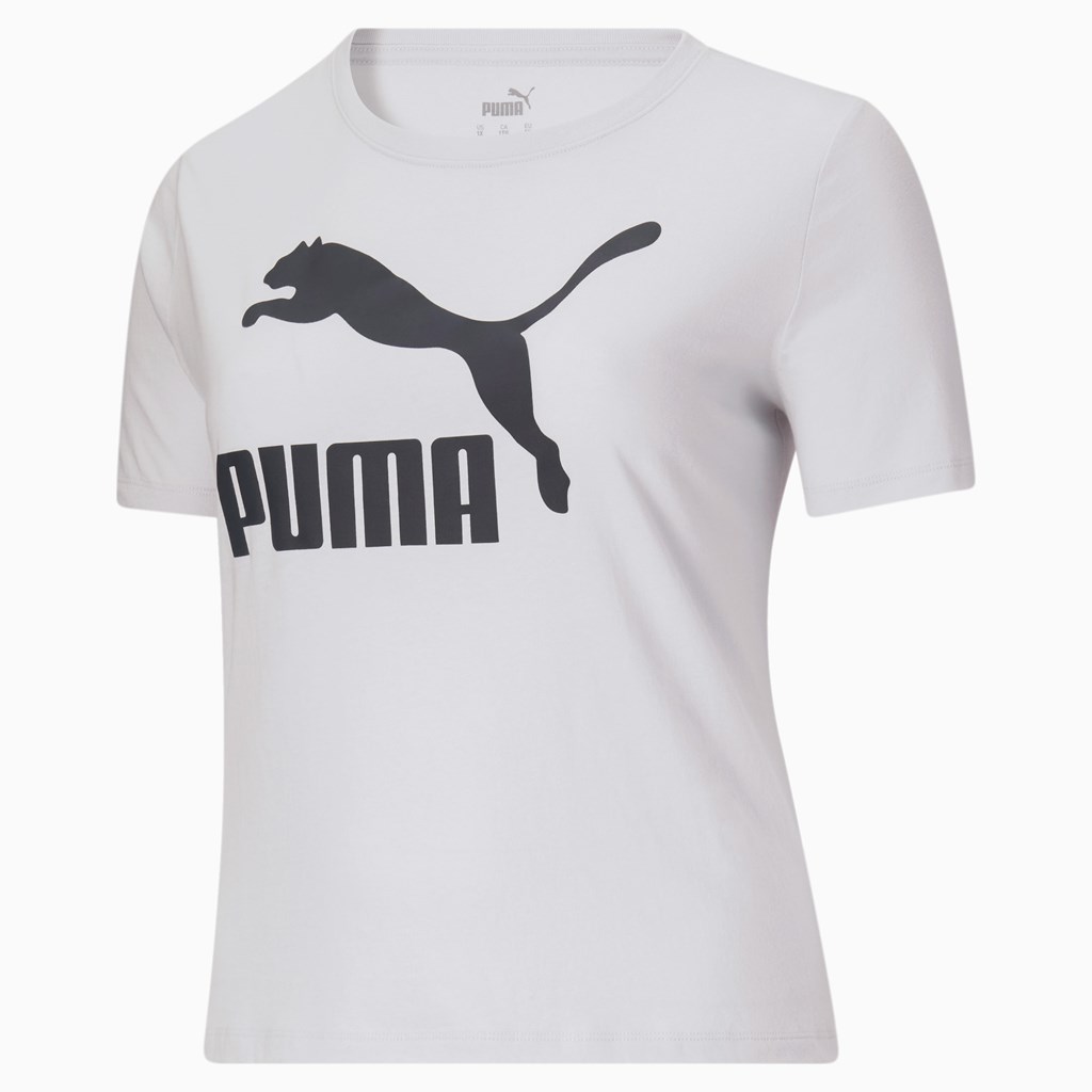 Puma Classics Logo PL Løpe Tskjorte Dame Arctic Ice | 589ETRGKS