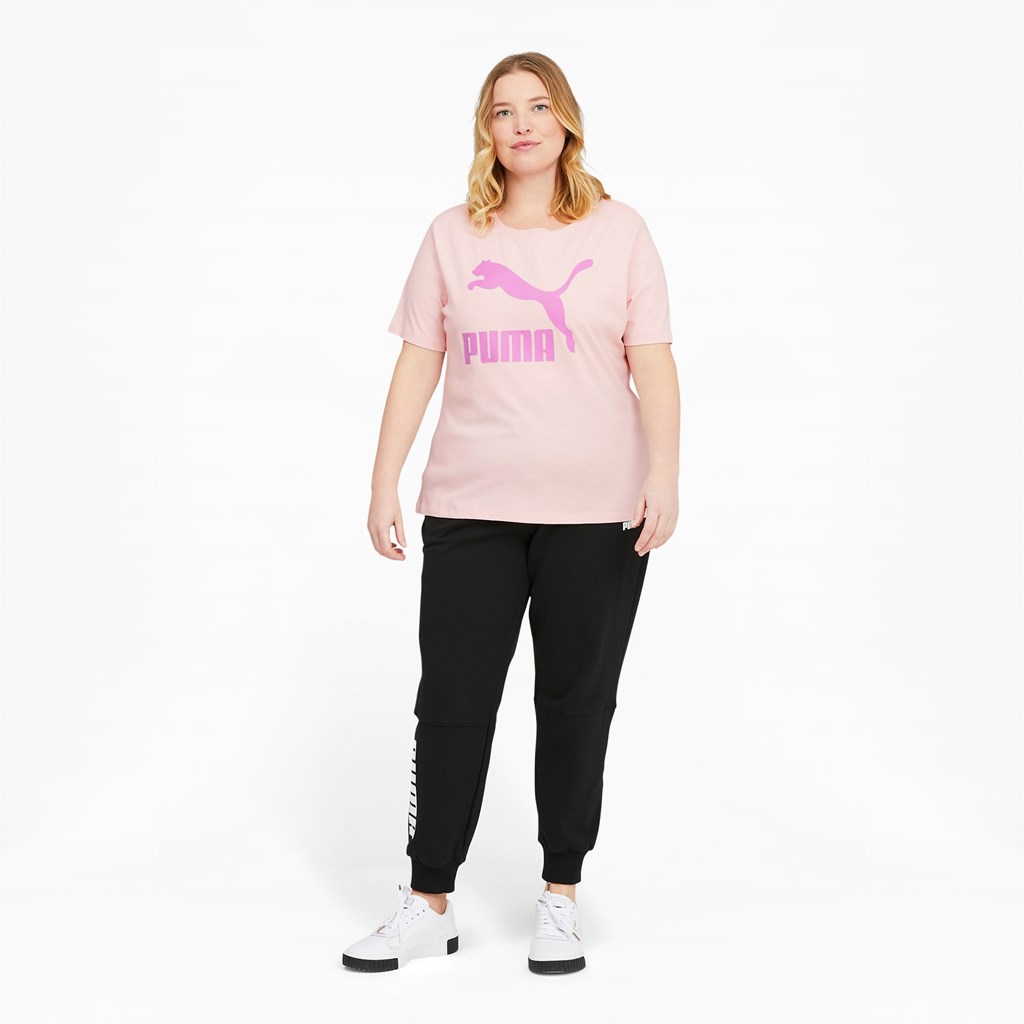 Puma Classics Logo PL Løpe Tskjorte Dame Rosa | 679CASHKI