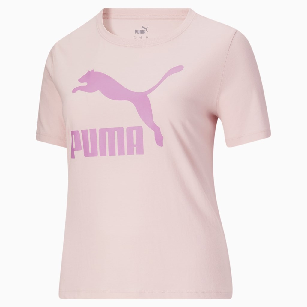 Puma Classics Logo PL Løpe Tskjorte Dame Rosa | 679CASHKI