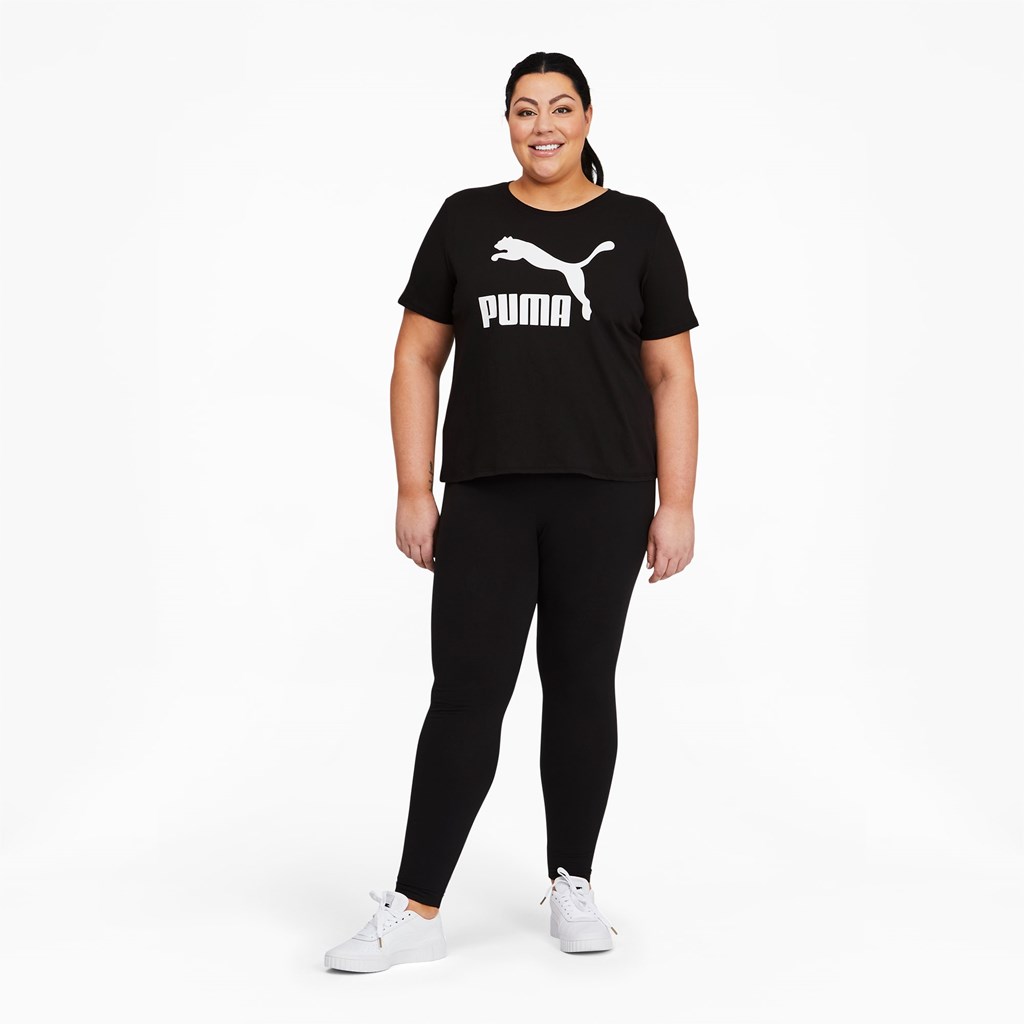 Puma Classics Logo PL Løpe Tskjorte Dame Svarte | 972SYNQDH