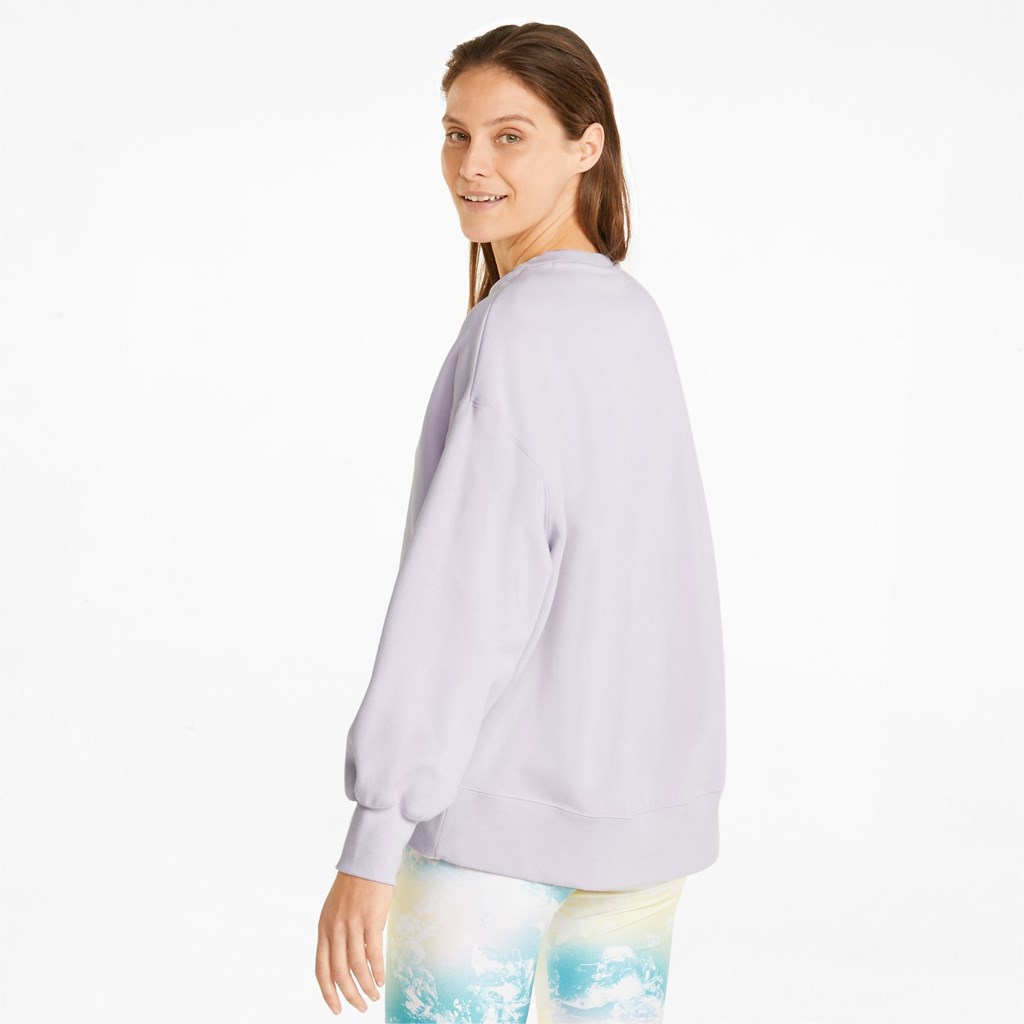 Puma Classics Oversized Crew Sweatshirt Dame Lavendel | WU0671249