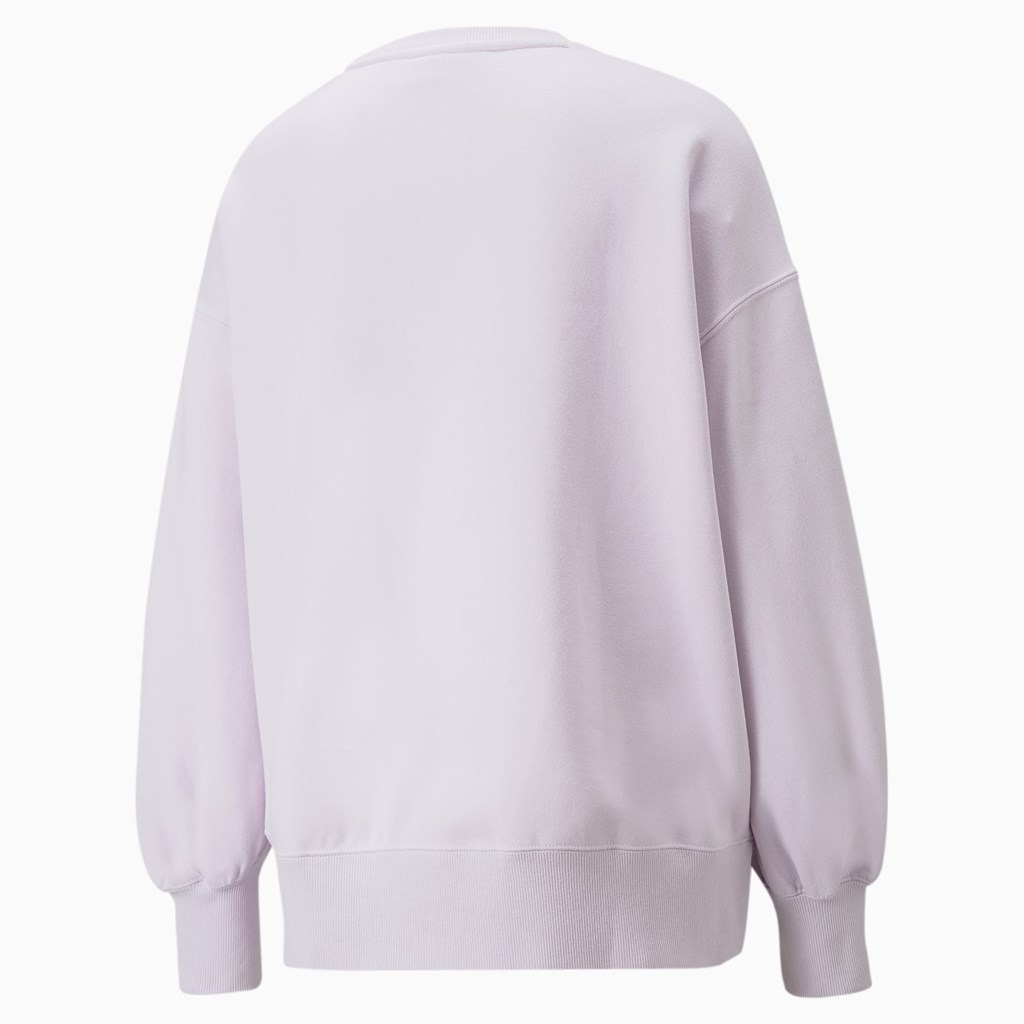 Puma Classics Oversized Crew Sweatshirt Dame Lavendel | WU0671249