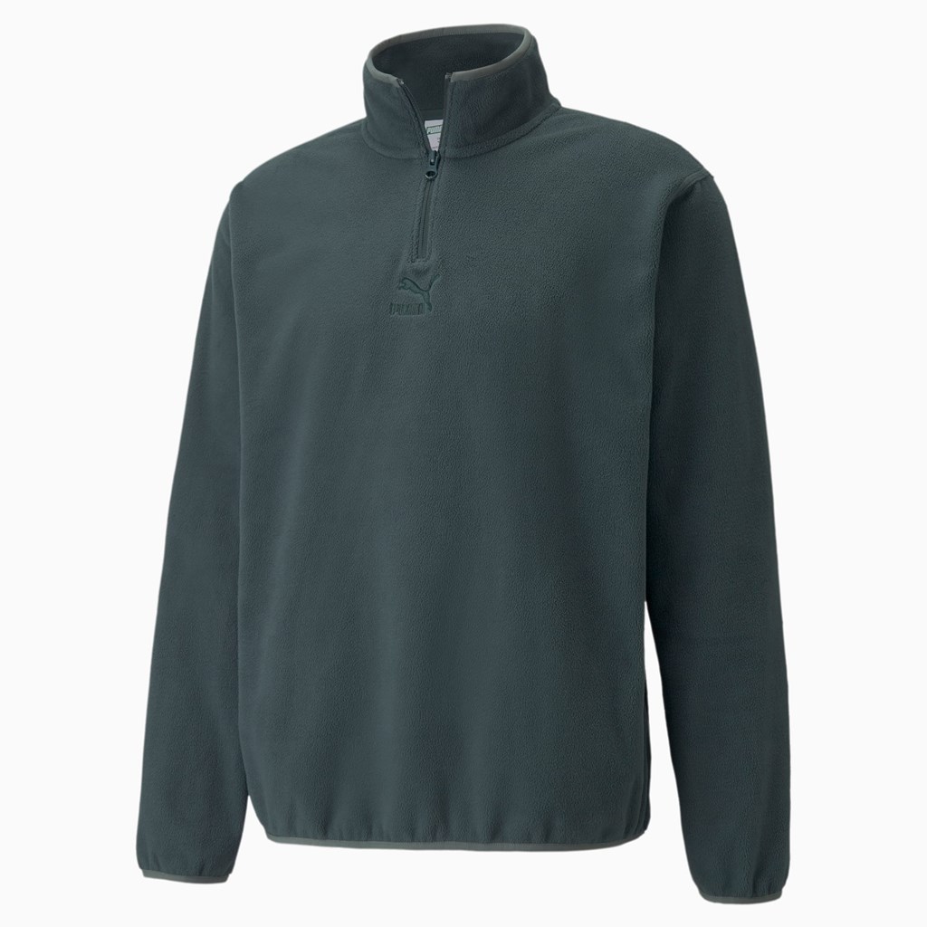 Puma Classics Polar Fleece Half-Zip Jakke Herre Grønn | 615YMFCRQ