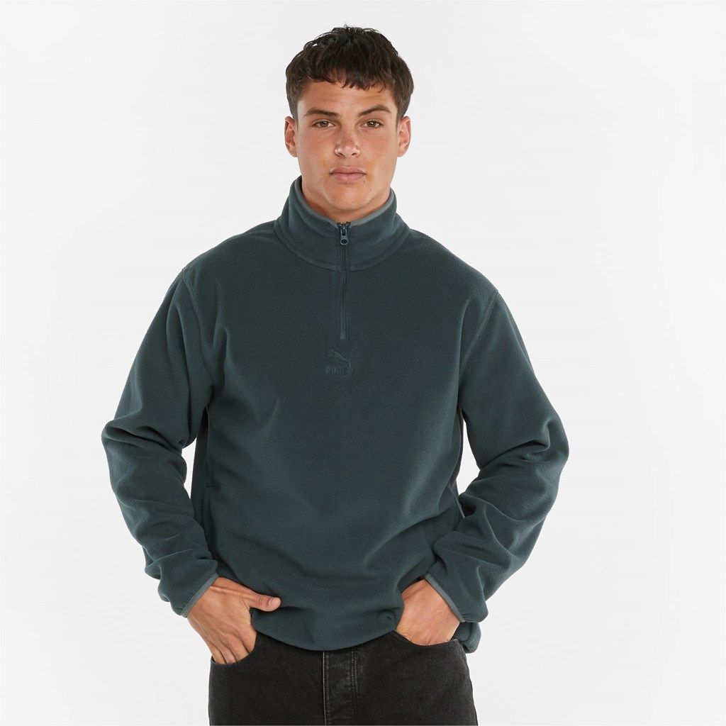 Puma Classics Polar Fleece Half-Zip Jakke Herre Grønn | 615YMFCRQ