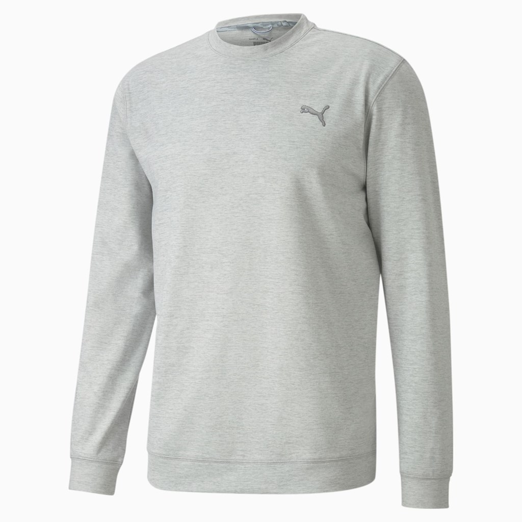 Puma Cloudspun Crewneck Sweatshirt Herre High Rise Heather | RZ4596812