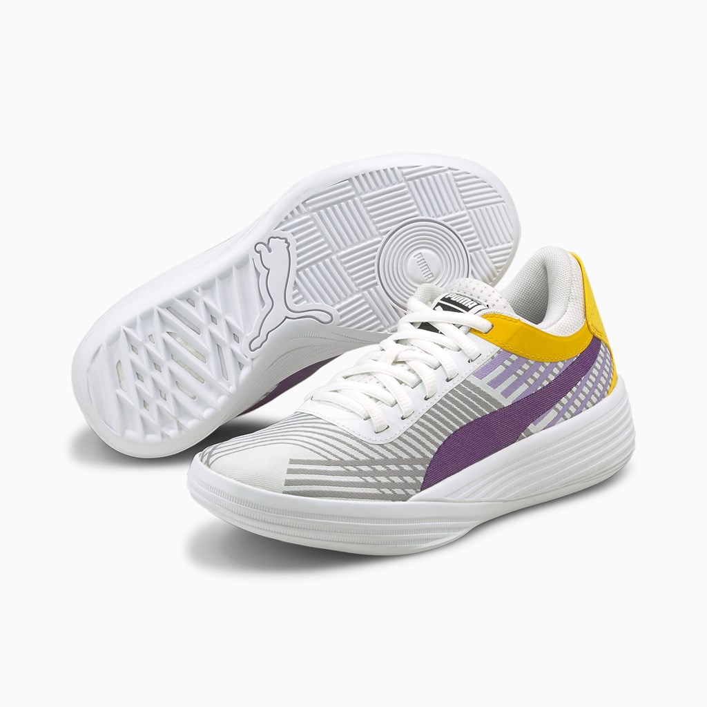 Puma Clyde All-Pro JR Basketsko Gutt Gul Hvite | 632ASPMHR