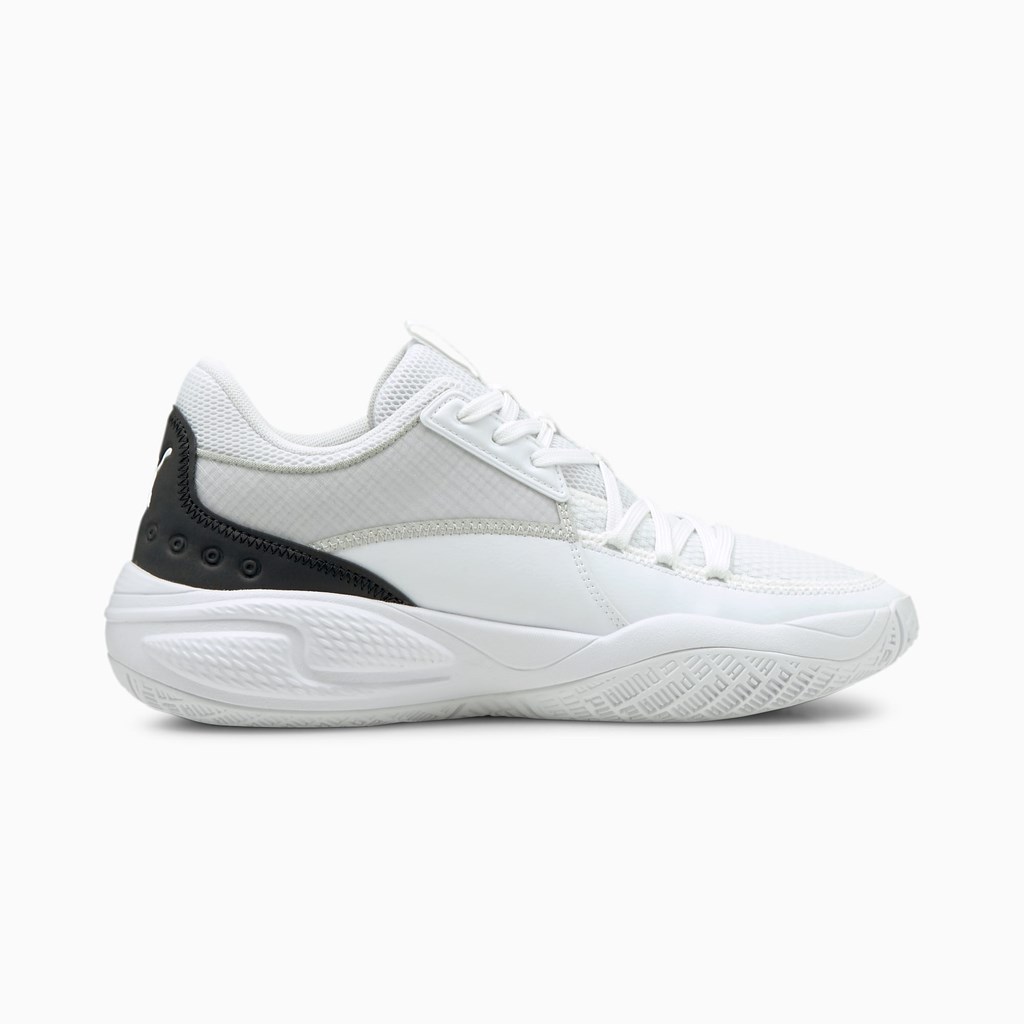 Puma Court Rider Basketsko Herre Hvite Svarte | 047WQKNUM