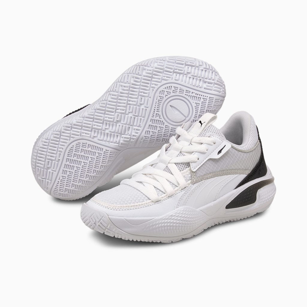 Puma Court Rider I Basketball Jr Basketsko Jente Hvite Svarte | 807CMNWBT