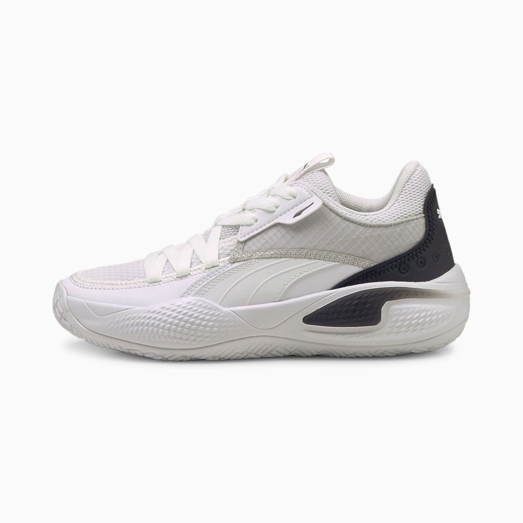 Puma Court Rider I Basketball Jr Basketsko Jente Hvite Svarte | 807CMNWBT