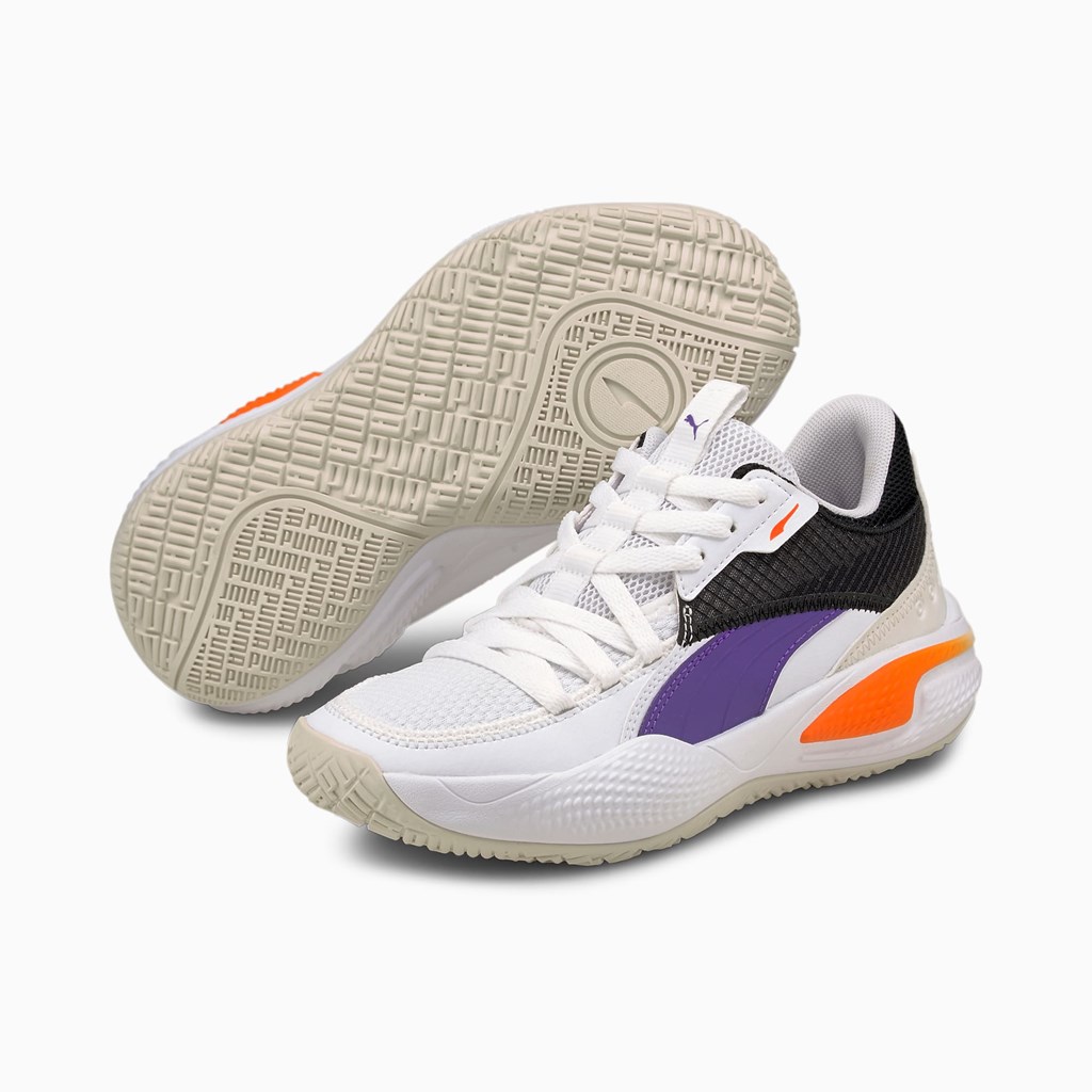 Puma Court Rider I JR Basketsko Gutt Hvite | 327IXBNAW