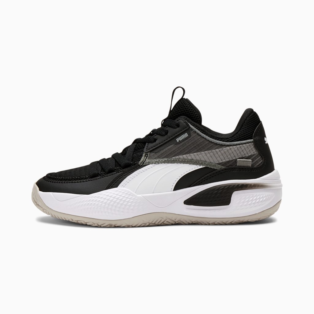 Puma Court Rider JR Basketsko Gutt Svarte Hvite | 283IPFODU