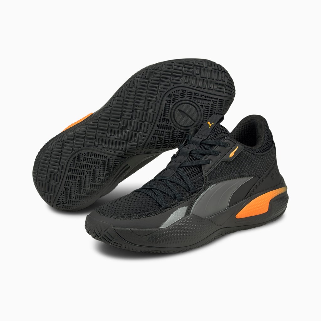 Puma Court Rider Pop Basketsko Dame Svarte Oransje | 654AOSPFI