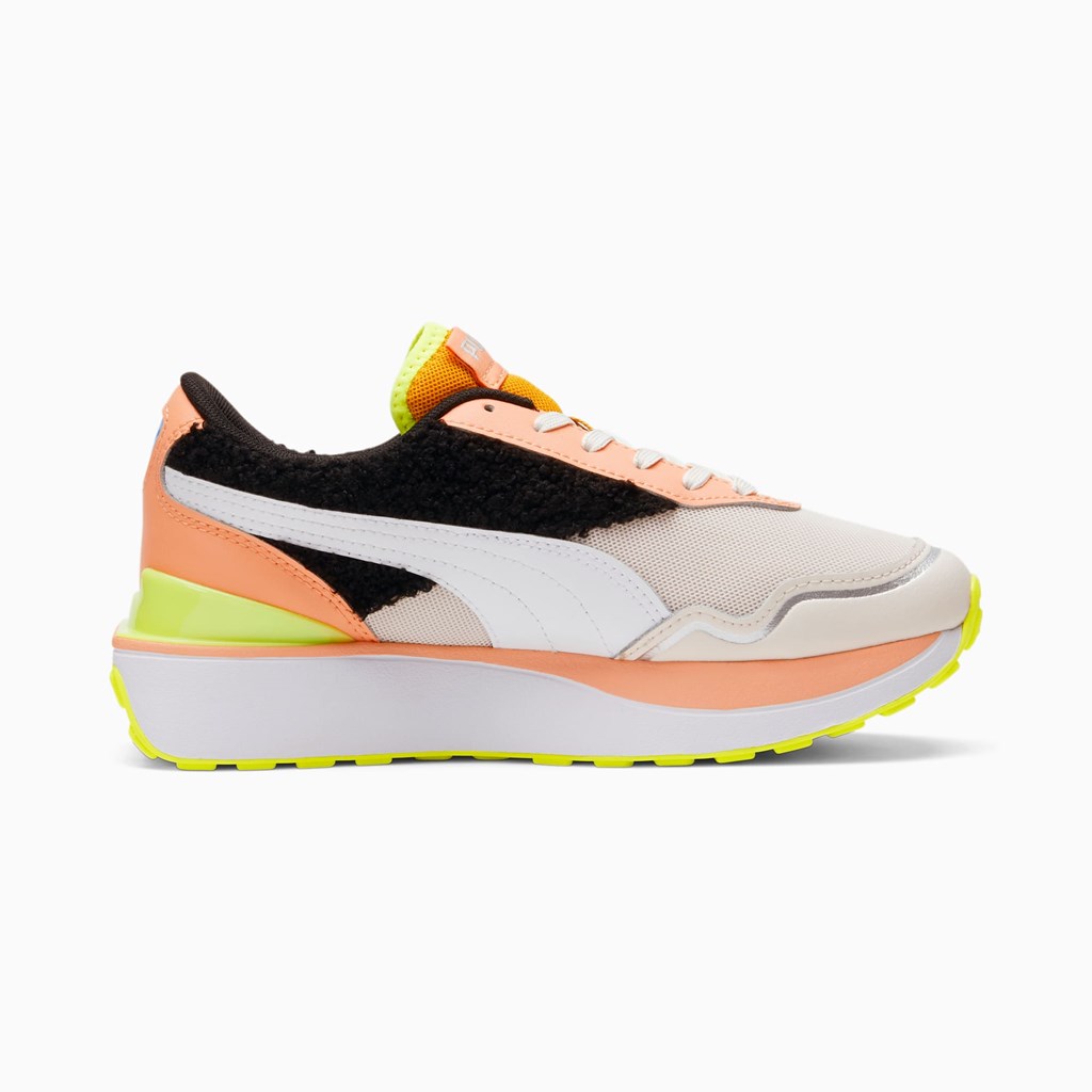 Puma Cruise Rider Cuddle Joggesko Dame Hvite Svarte | UF1702953