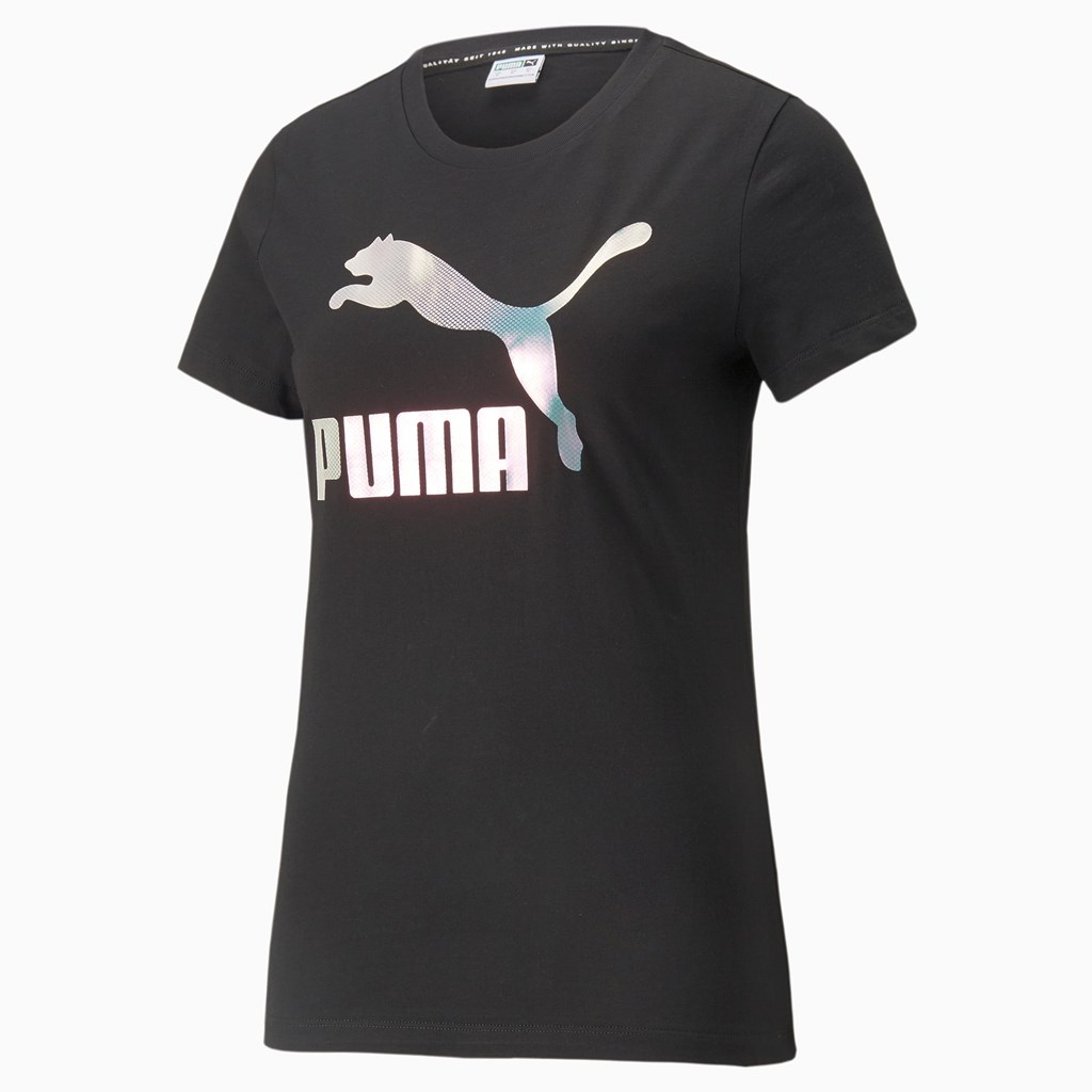 Puma Crystal Galaxy Graphic Løpe Tskjorte Dame Svarte | 837TXGWDL