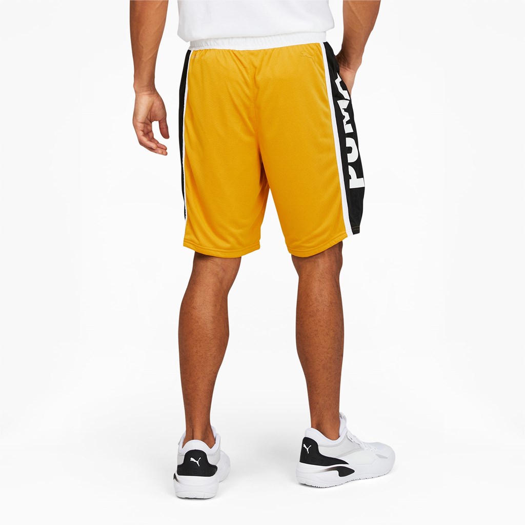 Puma Curl Basketball Shorts Herre Gul | MZ5018937