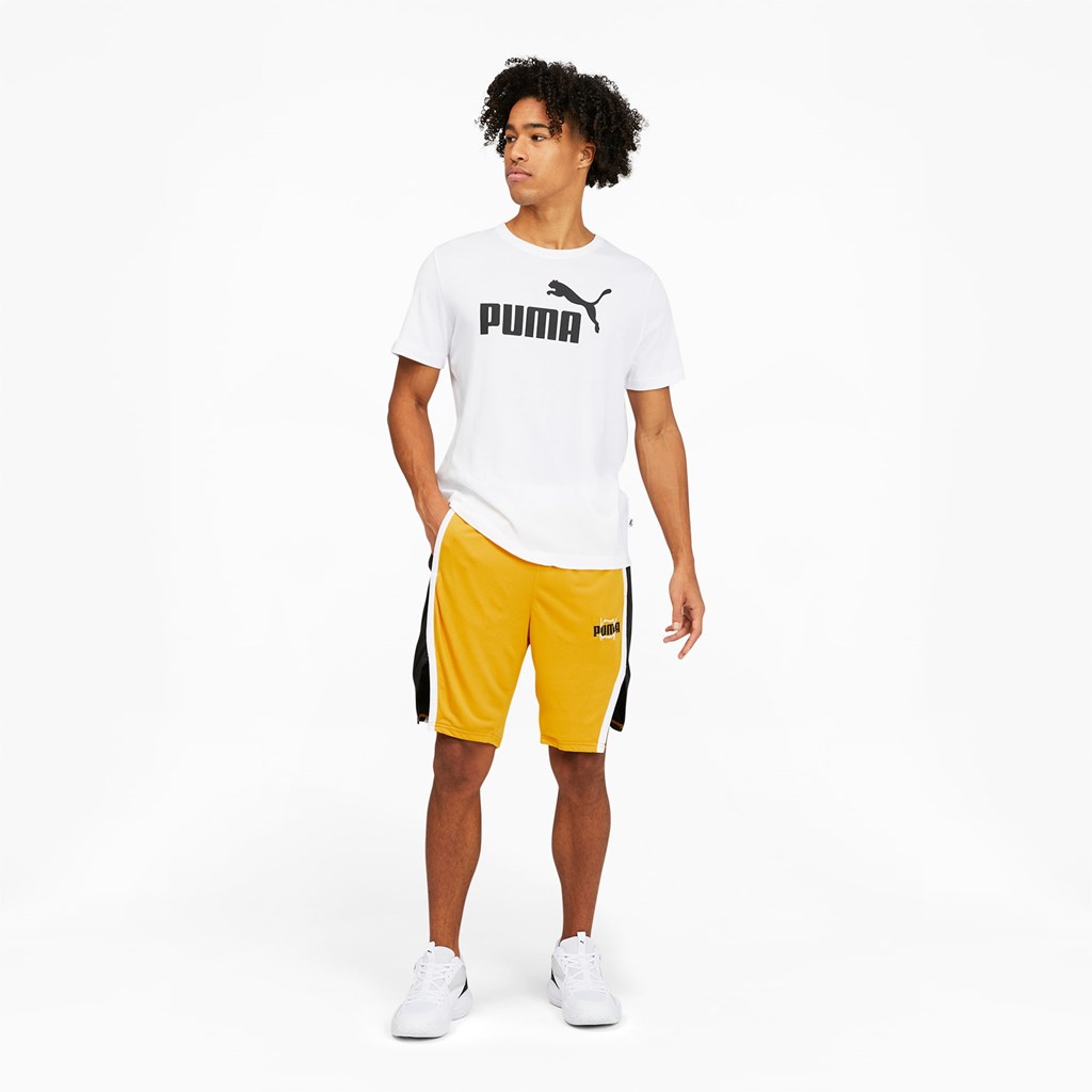 Puma Curl Basketball Shorts Herre Gul | MZ5018937