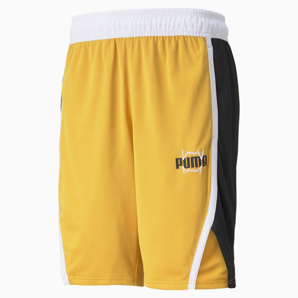 Puma Curl Basketball Shorts Herre Gul | MZ5018937