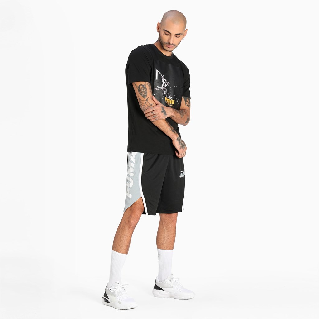 Puma Curl Basketball Shorts Herre Svarte | IT1956384