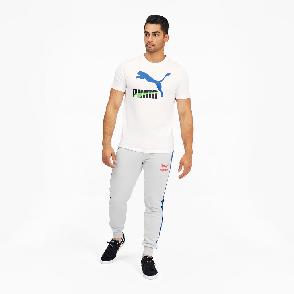 Puma Dazed Classics Logo Løpe Tskjorte Herre Hvite | 906OXBPQJ