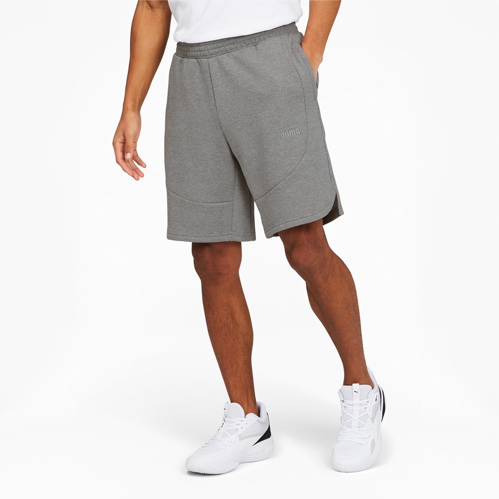 Puma Dime Basketball Shorts Herre Medium Gray Heather / Medium Gray Heather | ZL8746591