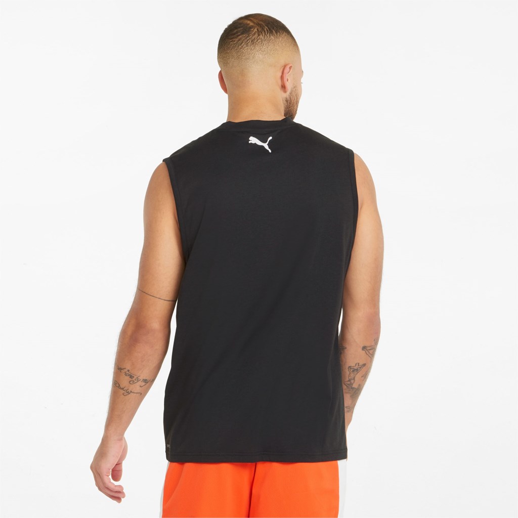 Puma Don't Flinch Basketball Singlet Herre Svarte Hvite | RW6043189