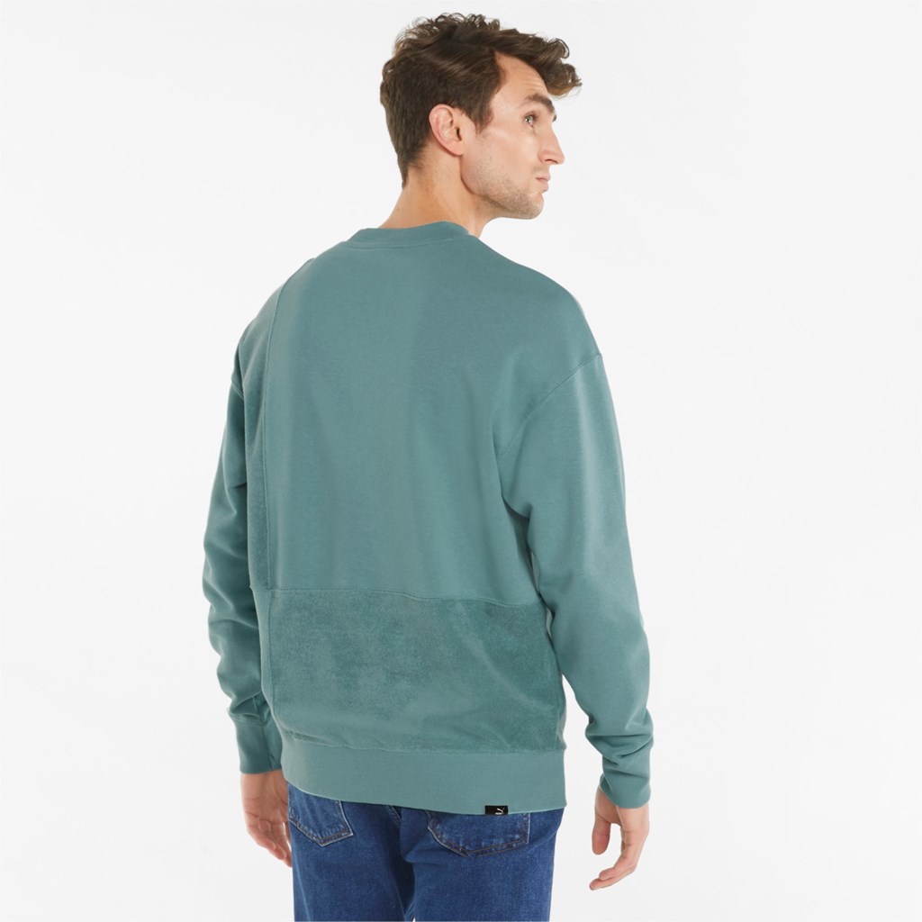 Puma Downtown Crew Neck Sweatshirt Herre Blå | HK9127835