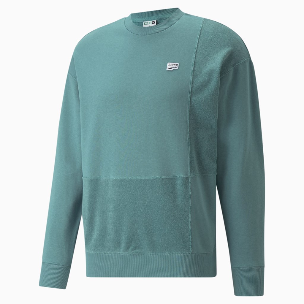 Puma Downtown Crew Neck Sweatshirt Herre Blå | HK9127835