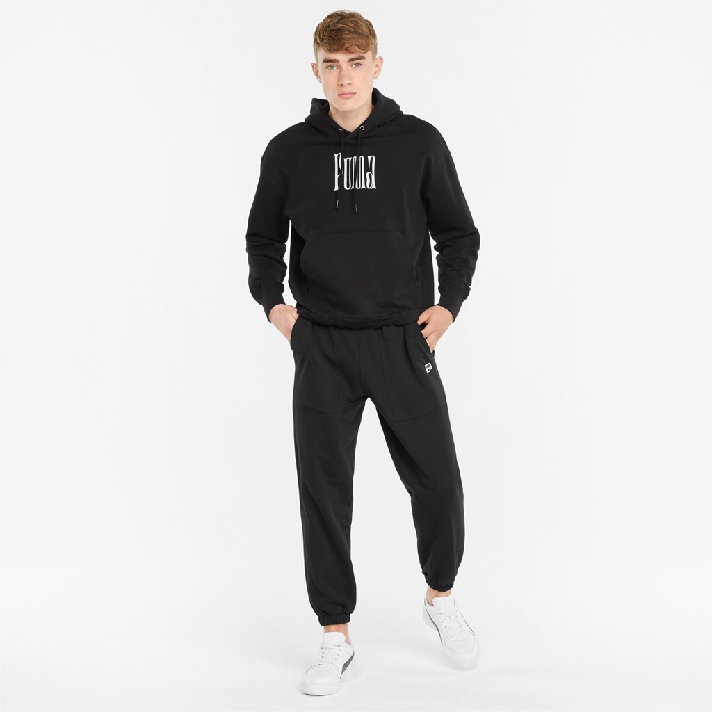 Puma Downtown French Terry Sweatpants Herre Svarte | EW5947681