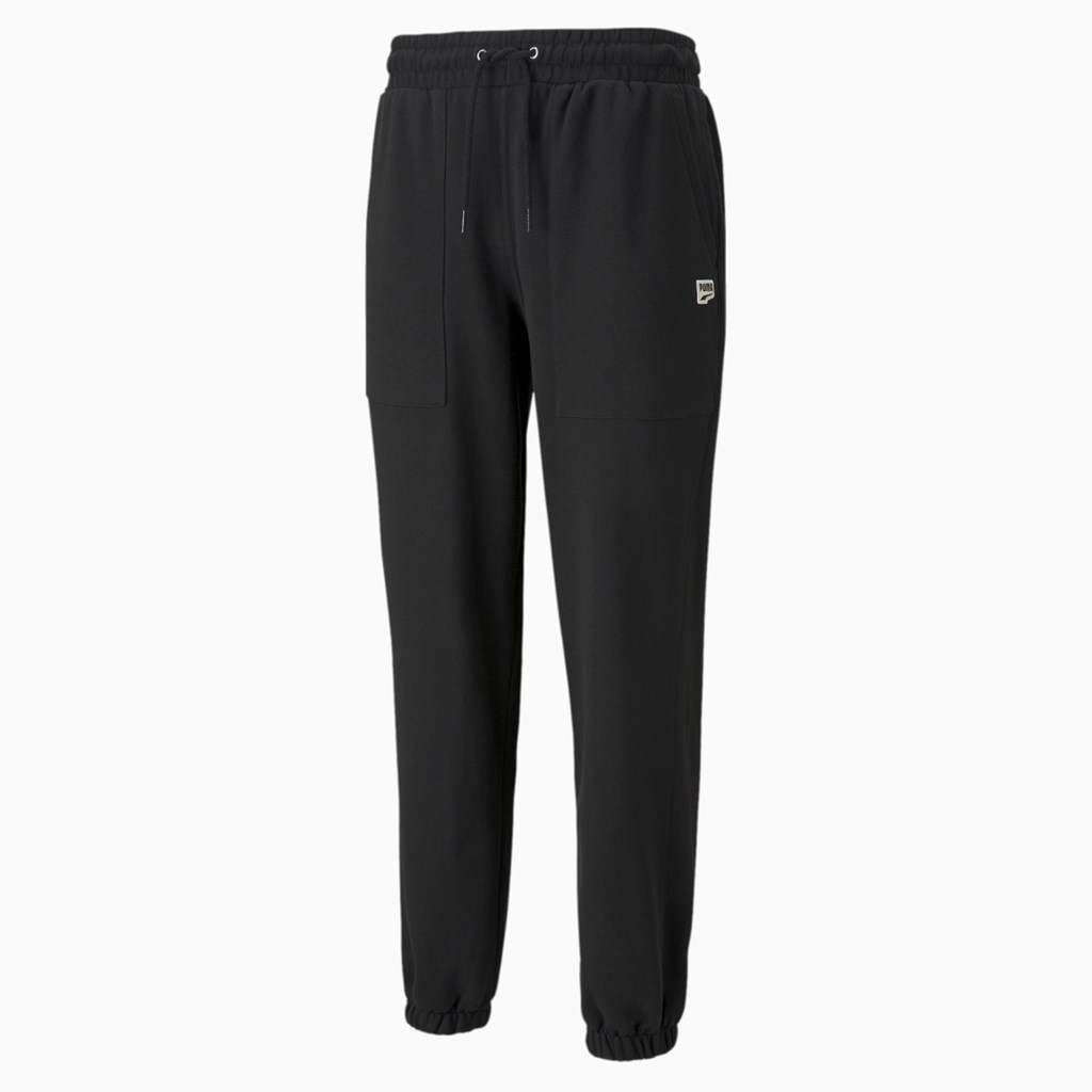 Puma Downtown French Terry Sweatpants Herre Svarte | EW5947681