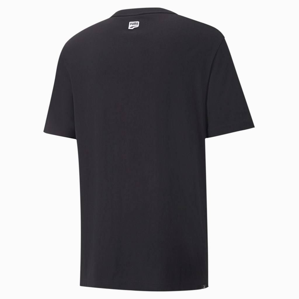 Puma Downtown Graphic Crew Neck Løpe Tskjorte Herre Svarte | 236FQJLOH