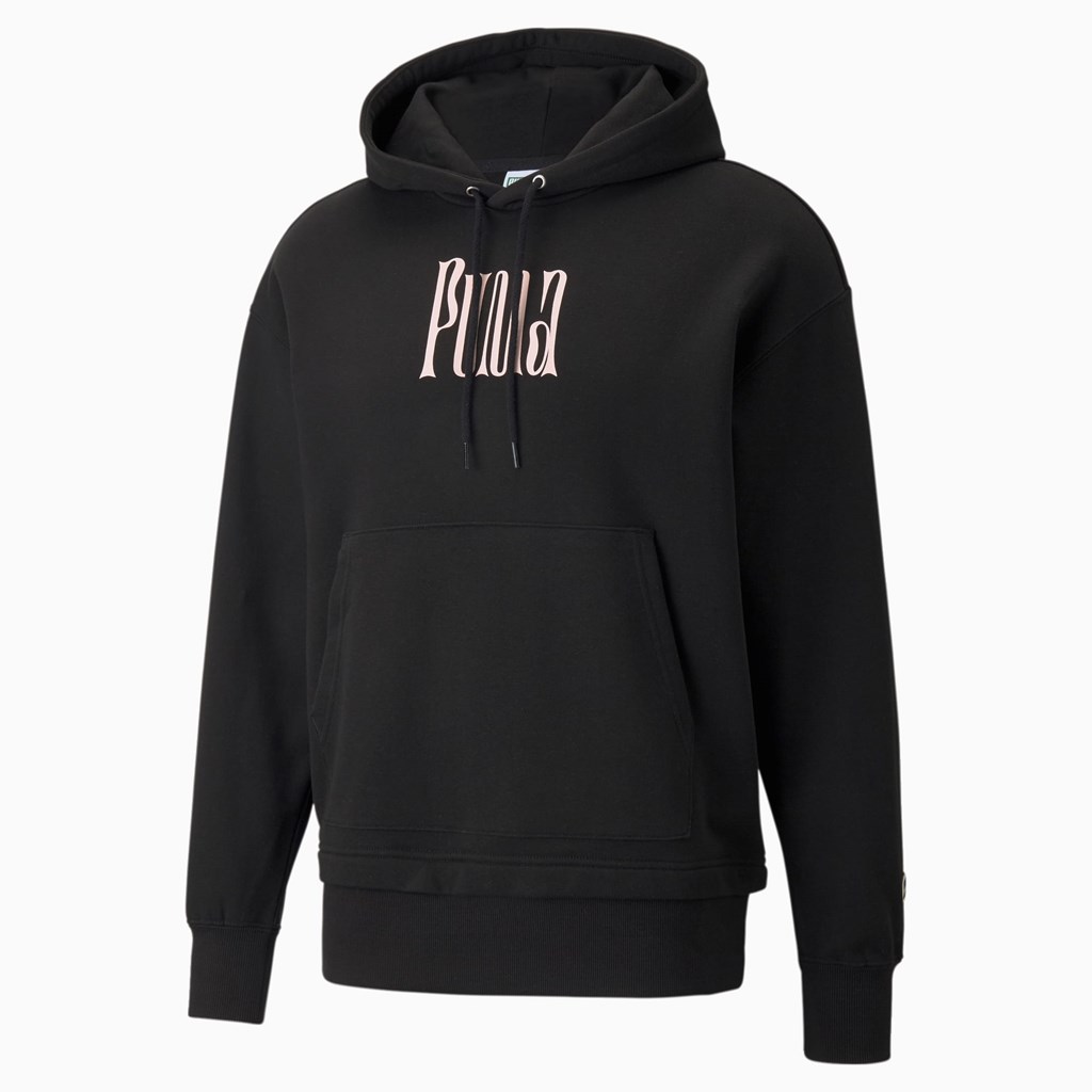 Puma Downtown Graphic French Terry Hettegensere Herre Svarte | 654VQRIHZ