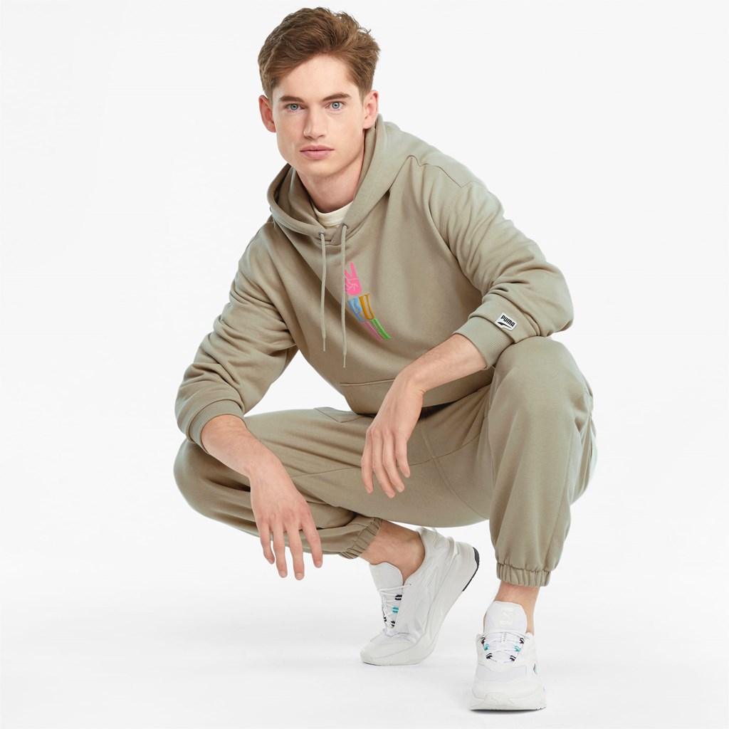 Puma Downtown Graphic French Terry Hettegensere Herre Grønn | 819DHZWGK