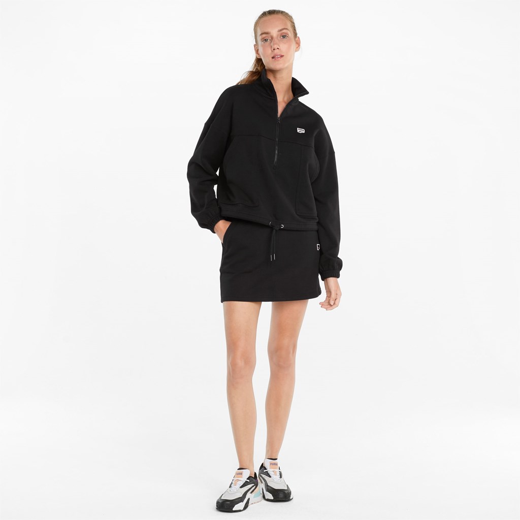 Puma Downtown Half-Zip Jakke Dame Svarte | 380BAXOKL