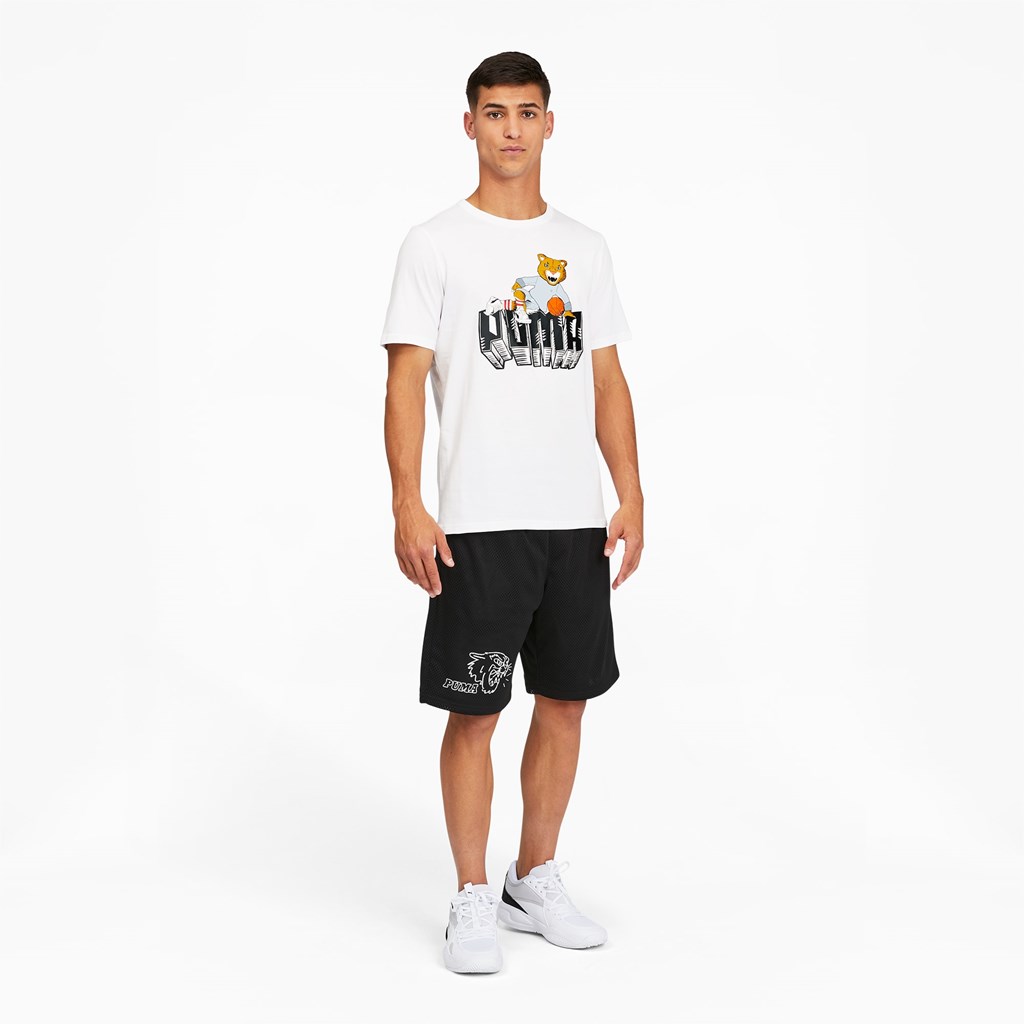 Puma Dylan Kort Sleeve Basketball Løpe Tskjorte Herre Hvite | 475VSPZKF