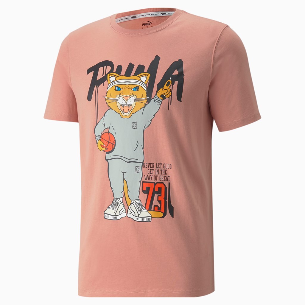 Puma Dylan Kort Sleeve Basketball Løpe Tskjorte Herre Rosette | 530LYHBEQ