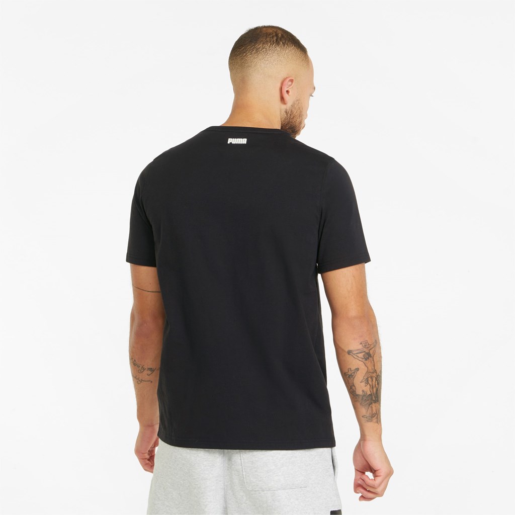 Puma Dylan Kort Sleeve Basketball Løpe Tskjorte Herre Svarte Hvite | 629XCIBQW