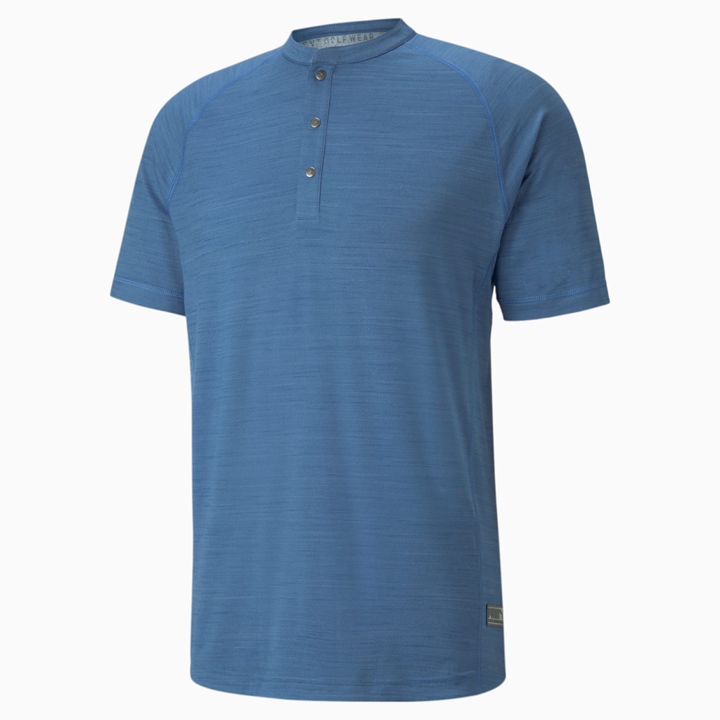 Puma EGW CLOUDSPUN Mat Henley Skjorte Herre Blå | 275YEINBQ