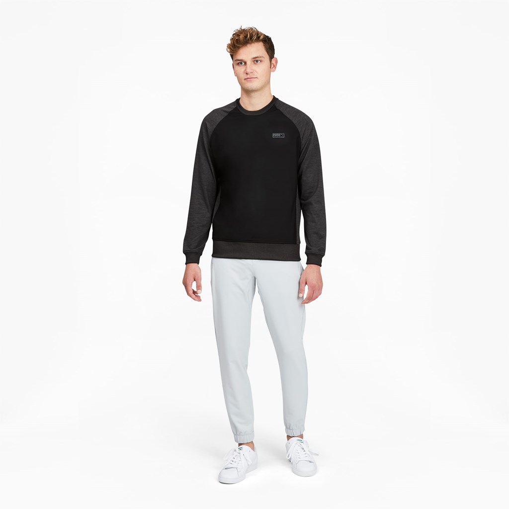 Puma EGW CLOUDSPUN PM Golf Crewneck Gensere Herre Svarte | CW0761952