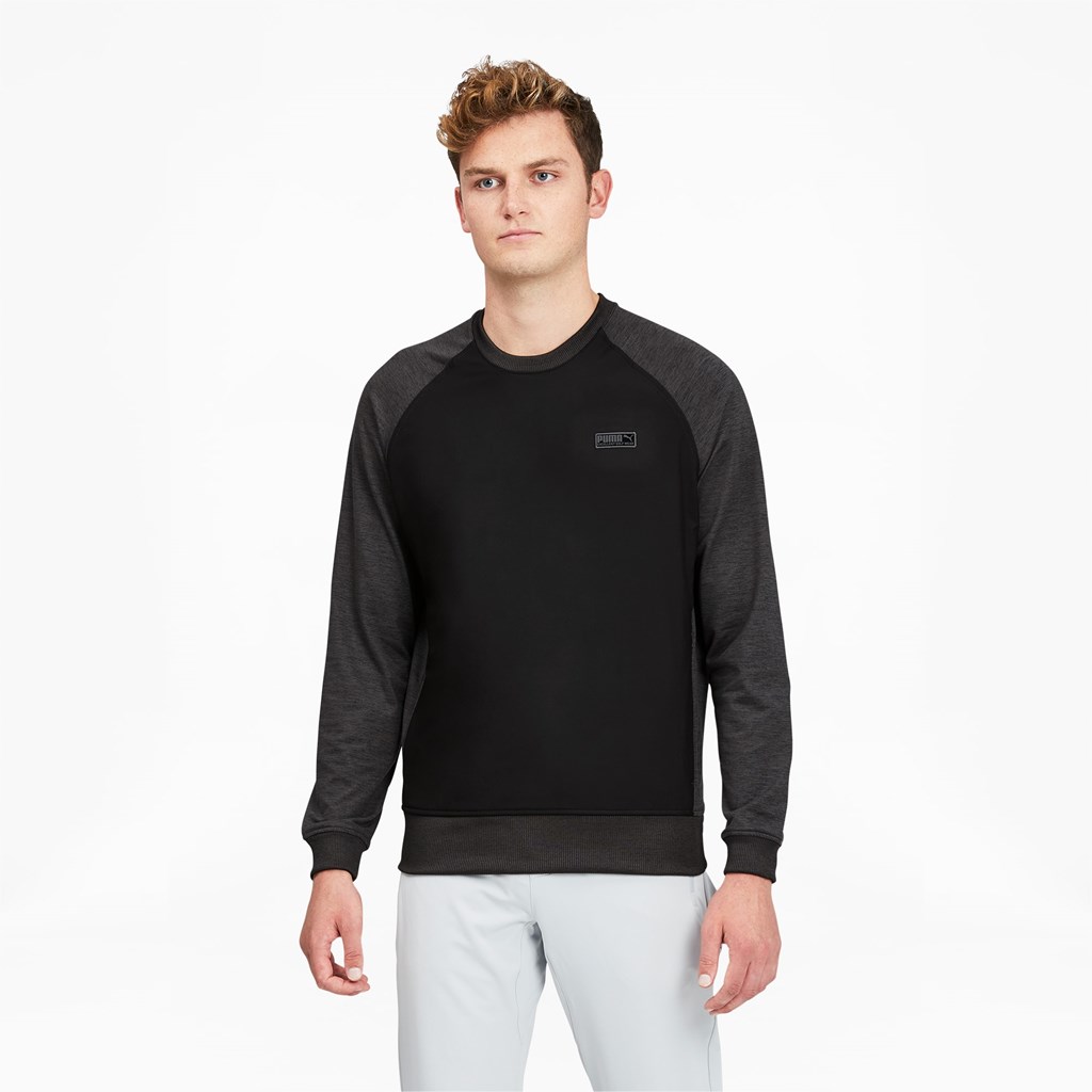 Puma EGW CLOUDSPUN PM Golf Crewneck Gensere Herre Svarte | CW0761952