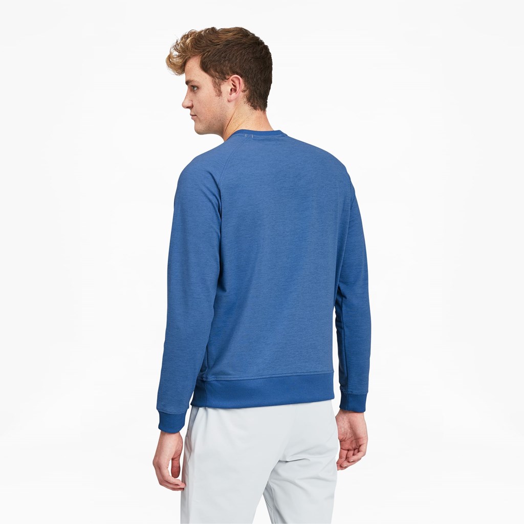 Puma EGW CLOUDSPUN PM Golf Crewneck Gensere Herre Blå | XR9817520