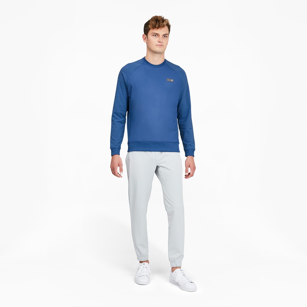 Puma EGW CLOUDSPUN PM Golf Crewneck Gensere Herre Blå | XR9817520