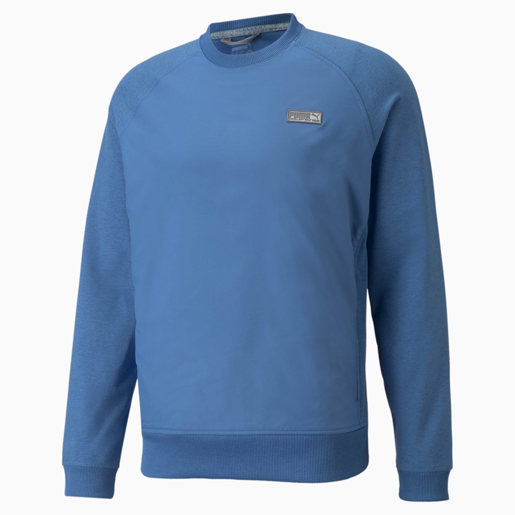 Puma EGW CLOUDSPUN PM Golf Crewneck Gensere Herre Blå | XR9817520