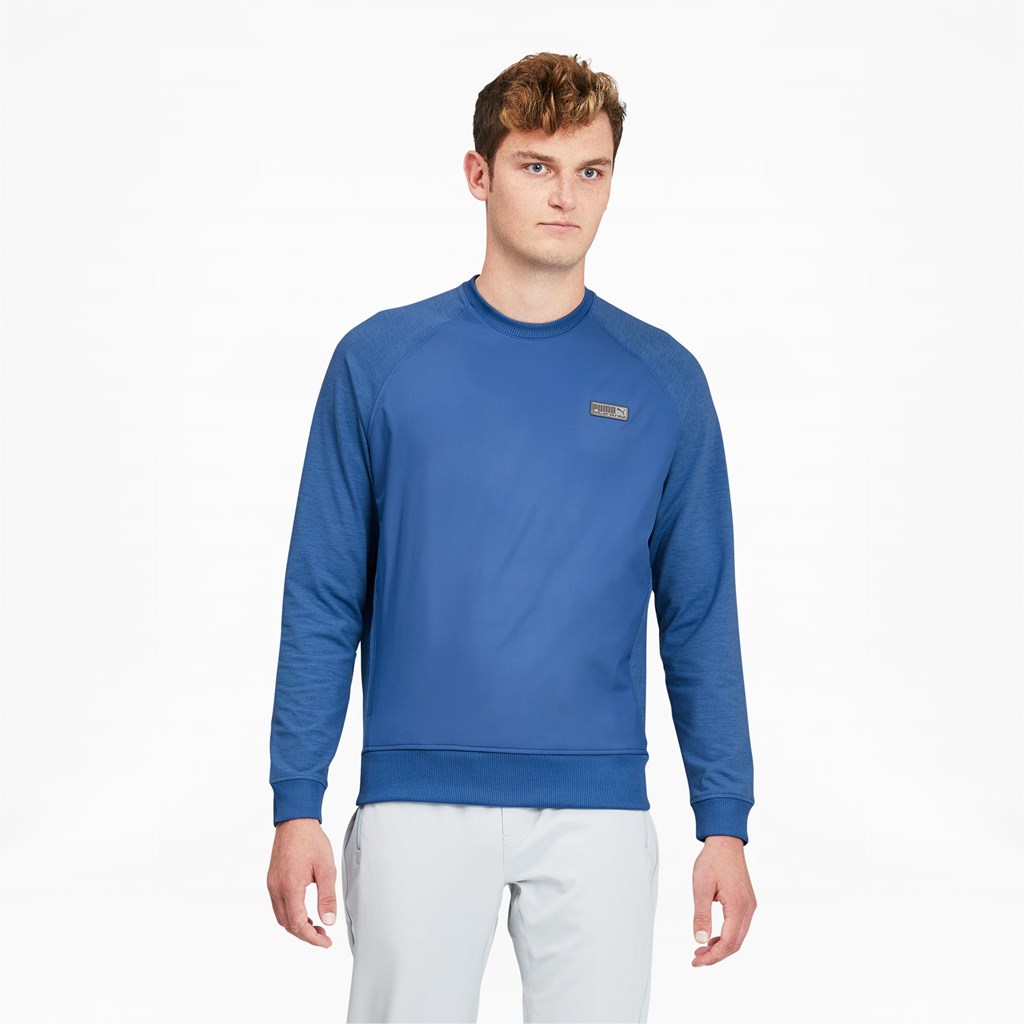 Puma EGW CLOUDSPUN PM Golf Crewneck Gensere Herre Blå | XR9817520