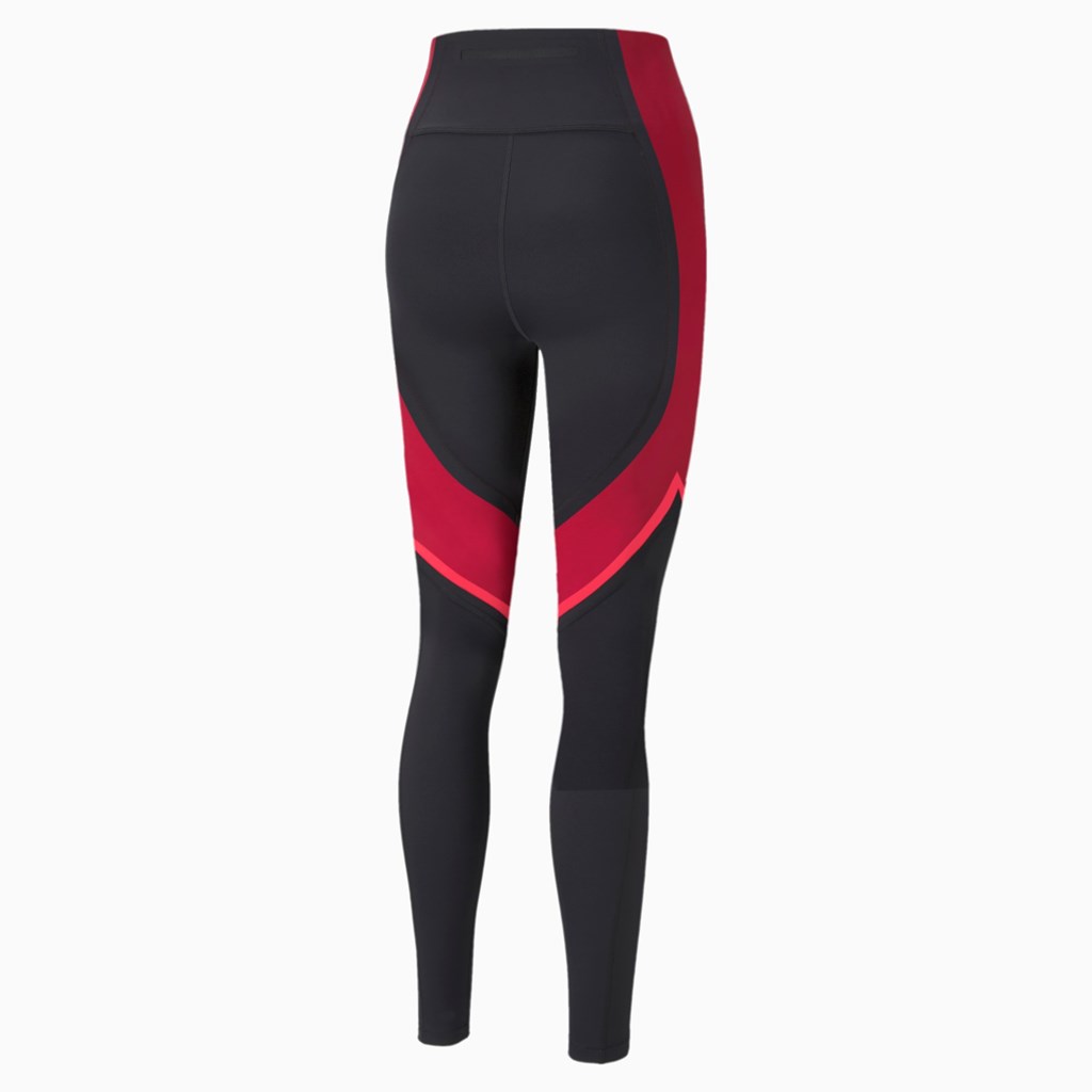 Puma EVERSCULPT Full-Length Trenings Leggings Dame Svarte Rød | 863UFHBMS